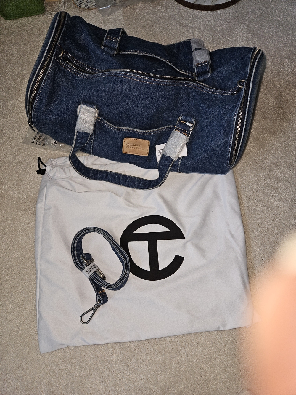 Telfar Denim Duffel Bag - Navy Blue Dem. Are In The Pictures